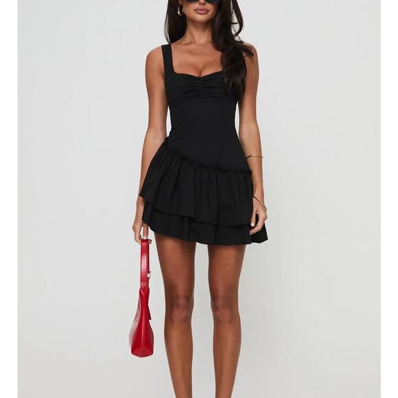 Princess Polly SHANTELLE ROMPER BLACK new NWT bubble hem dress sz XS lbd sz 2 - Picture 11 of 14